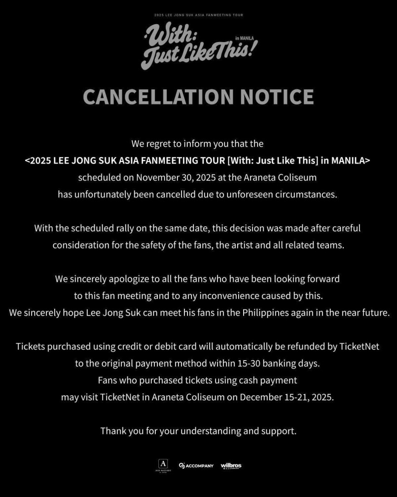 CANCELLED: Lee Jong Suk Fanmeeting in Manila